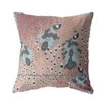 Painted Peacock Indoor/Outdoor Fabric Pillow with Zip in Blue on Magenta16x16