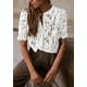 thumbnail image 3 of Blusa PRETTYGARDEN de encaje para mujer, manga corta, talla XL, 3 of 6