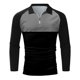 thumbnail image 2 of Gibobby Playera tipo polo hombre Top de manga larga con cremallera raglán y solapa con estampado digital deportivo casual para hombre(Negro,M), 2 of 5
