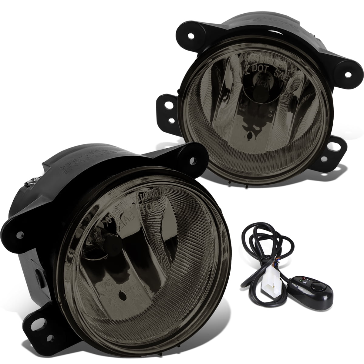 Chrysler 300 / PT Cruiser / Journey / Magnum / Wrangler Driving Bumper Fog Lights + Wiring Harness +Switch (Smoked Lens) - Walmart.com
