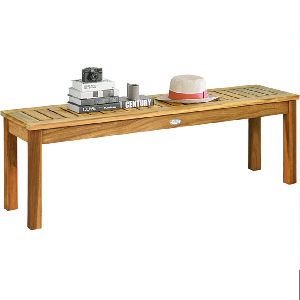 Aimee Lii 52" Outdoor Acacia Wood Dining Bench Chair, Outdoor Patio Furniture Aimee Lii 52" Outdoor Acacia Wood Dining Bench Chair, Outdoor Patio Furniture