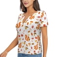 thumbnail image 2 of Wukai Squirrel InThe Forest3 Casual V-Neck Graphic Tees for Women: Lightweight and Breathable Summer Tops with Stylish Design-Large, 2 of 8