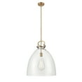 thumbnail image 4 of Innovations Lighting  Newton Bell - 1 Light 18" Stem Hung Pendant Satin Nickel/Matte White, 4 of 5