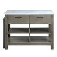 thumbnail image 4 of Miekor Furniture Feivel Kitchen Island w/Pull Out Table in Marble Top Top & Rustic Oak Finish, 4 of 7