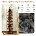 thumbnail image 6 of Canddidliike Wooden Shoes Storage Stand 7 Tiers Shoe Rack Organizer Multi-shoe Rack Shoebox-Rustic Brown, Multi-Functional Shoe Rack & Storage Organizer for Entryway Closet, 6 of 7