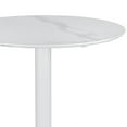 thumbnail image 2 of Counter Height Table with Marble Top and Metal Flared Base, White - Saltoro Sherpi, 2 of 5