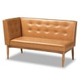 thumbnail image 4 of Baxton Studio Faux Leather Upholstered and Brown Finished Wood 2-Piece Bench, 4 of 7