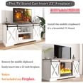 thumbnail image 3 of Chvans Farmhouse Barn Door TV Stand for up to 65" TVs & 23" Electric Fireplace, Entertainment Center Console Table with Adjustable Shevles, 3 of 10