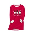 thumbnail image 2 of Babysbule Christmas Shirts for Women Winter Casual Style Fashion Plush Warm Underwear Long Sleeve Round Neck Top Clearance Tops Fashion, 2 of 5