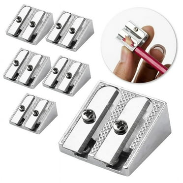 Handheld Metal Pencil Sharpener with 2 Holes, Pack of 6