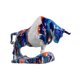 thumbnail image 5 of Estatua de ganado, figura de toro de resina, decoración del hogar, regalo para amigos, diseño creativo Azul y blanco, 5 of 9