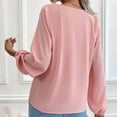 thumbnail image 4 of under 10.00 LYXSSBYX Solid Long Sleeves Women Tops Satin Socket V-Neck Solid-color Commute Long Sleeve Blouses Shirt Tops, 4 of 9