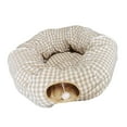 thumbnail image 1 of Gato cama escondite portátil plegable agujero tienda de juguete laberinto juguetes interactivos Beige Yuyangstore jugando túnel tubo, 1 of 8