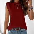 thumbnail image 6 of fatyb Womens Cap Sleeve Tank Tops Crew Neck Summer Casual Shirts Loose Solid Color Basic Tee Blouses, 6 of 7