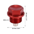 thumbnail image 5 of Unique Bargains 2 Set M18x1.5 Oil Drain Plug Magnetic Aluminum Alloy with 2 Washer for Car Motorcycle Red, 5 of 7
