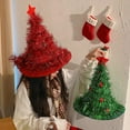 thumbnail image 5 of Christmas Hat with Red Star Top Santa Hat With Glitter Fringe for Adults Kids Holiday Party Photo Christmas Decor, 5 of 6
