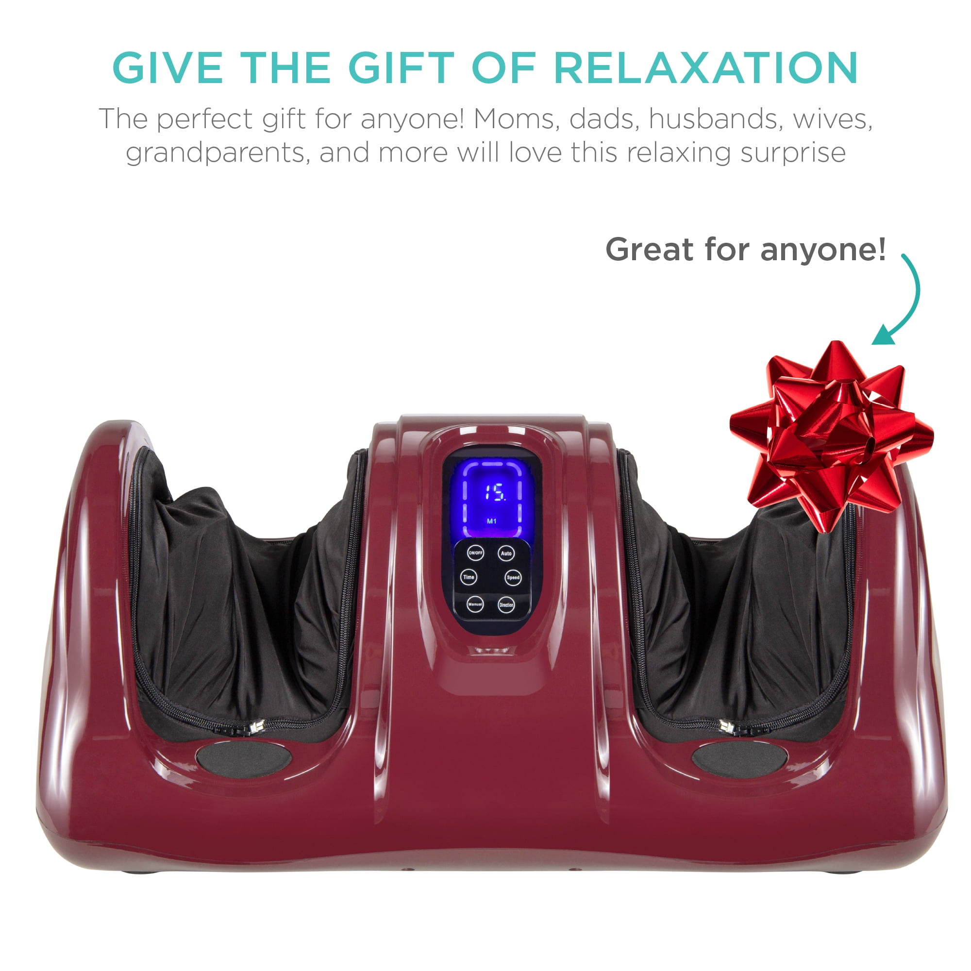 Best Choice Products Therapeutic Kneading & Rolling Shiatsu Foot Massager w/ High Intensity Rollers, Remote - Burgundy