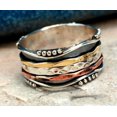thumbnail image 6 of 925 Sterling Silver Spinner Ring for Women, Yoga Maditation Spin ring Three Tone Handmade Ring Worry Ring, Thumb Ring, Fidget Rings, Promise Ring, Oxidised Ring, 6 of 6