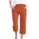 thumbnail image 1 of Pantalones Sueltos Capri para las Mujeres Casual Color Sólido Elástico Suelto Capris con Bolsillo, Pantalones de Poliéster Spandex, Lavado a Mano Casa Al Aire Libre, 1 of 6