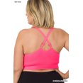 thumbnail image 4 of Zenana Women & Plus Cross Back Padded Seamless Bralette Sports Bras with Adjustable Strap, 4 of 4