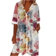 thumbnail image 1 of Cameland Robe Décontractée Imprimée Mode pour Femmes Manches Courtes Col en V, 1 of 5