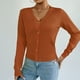 thumbnail image 1 of Suéter de cuello en V para mujer, suéter de punto de color liso con cuello en V, cárdigan con botones, blusa para mujer, 1 of 8