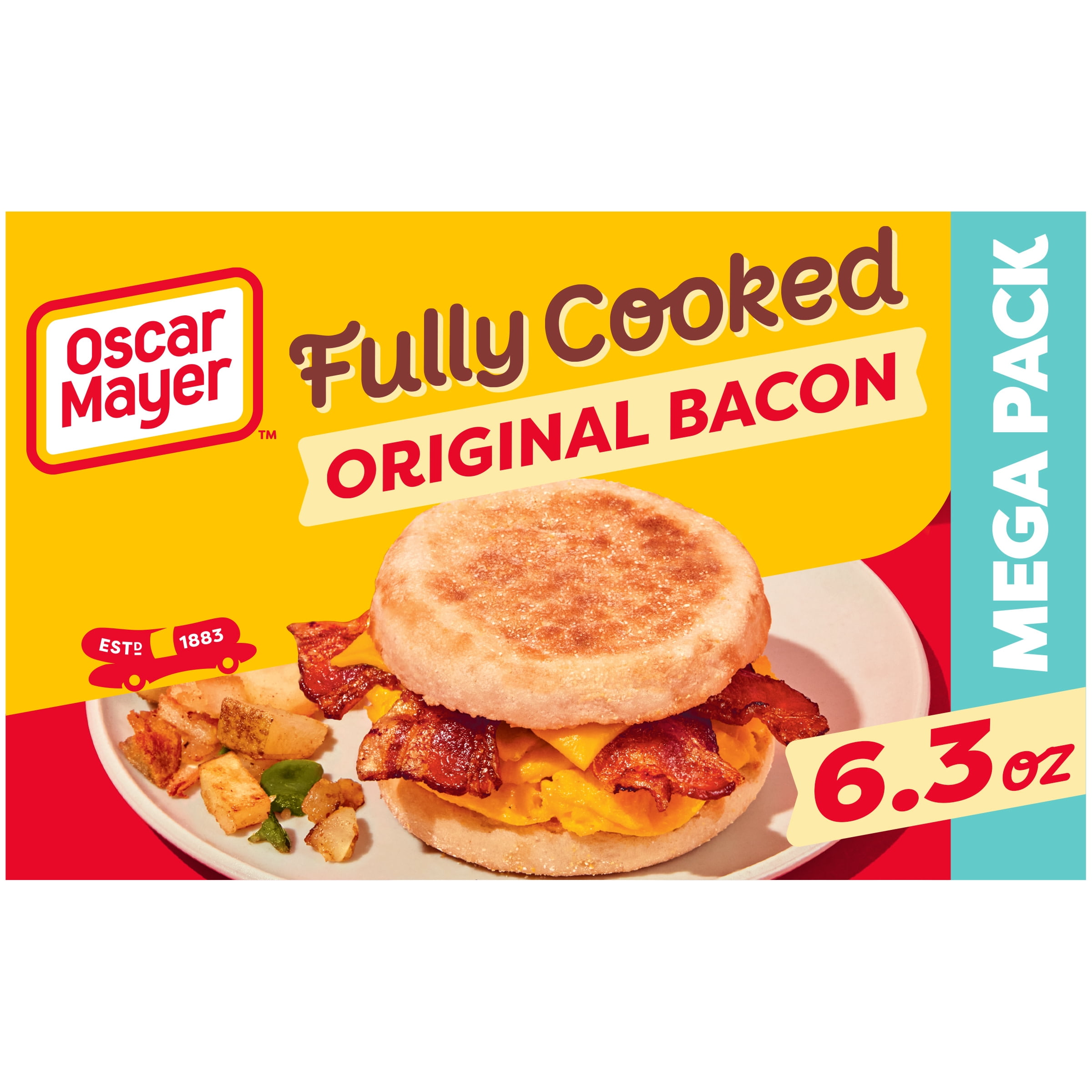 Oscar Mayer Fully Cooked Original Bacon Mega Pack, 6.3 oz Box