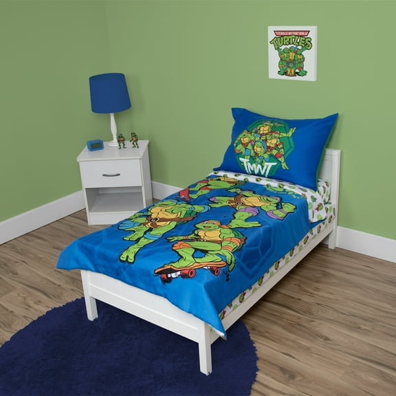 NoJo Teenage Mutant Ninja Turtles 4-Piece Toddler Bedding Set, Boy