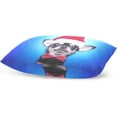 thumbnail image 4 of Smart Dog in Christmas Costume Velvet Oblong Lumbar Plush Throw Pillow Cover/Shams Cushion Case 16x24in Decorative Invisible Zipper Design for Couch Sofa Pillowcase Only, 4 of 7