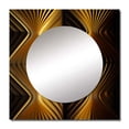thumbnail image 2 of Designart "Optical Illusion Vintage Gilded Geometric Aspects I" Abstract Spirals Square Mirror Wall Decor Transitional - Large Gold Square Bathroom Mirror - Square Printed Wall Mirror Art, 2 of 5