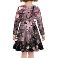 thumbnail image 3 of Suhoaziia Pink Pleat Dress Up Clothes for Little Girls Cherry Blossoms Print Swing Dress Lightweight Thin Jumpskirt Playwear Winter Home Party Playwear with Sleeves 13-14 Years, 3 of 7