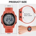 thumbnail image 4 of Upgrade Mens Waterproof Digital Sport Watches Wide Screen Easy Read Display Military Style with Rubber Strap, 4 of 8