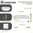 thumbnail image 4 of Kingston Brass KRTRS7035138AL 70" Solid Surface Oval Double Ended Freestanding Tub with Faucet Combo and Drain, Brushed Nickel, 4 of 6