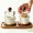 White, variant on Walnut Ceramic Toothpick Holder with Glass Cloche - Handcrafted Tabletop Decor for Dining Table, Kitchen, Office - Oriental Home Decoration Gift, Compatible with Standard Toothpicks