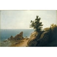 thumbnail image 2 of John Frederick Kensett 14x11 Black Ornate Wood Framed Double Matted Museum Art Print Titled: Coast Scene (circa 1860- 1870), 2 of 5