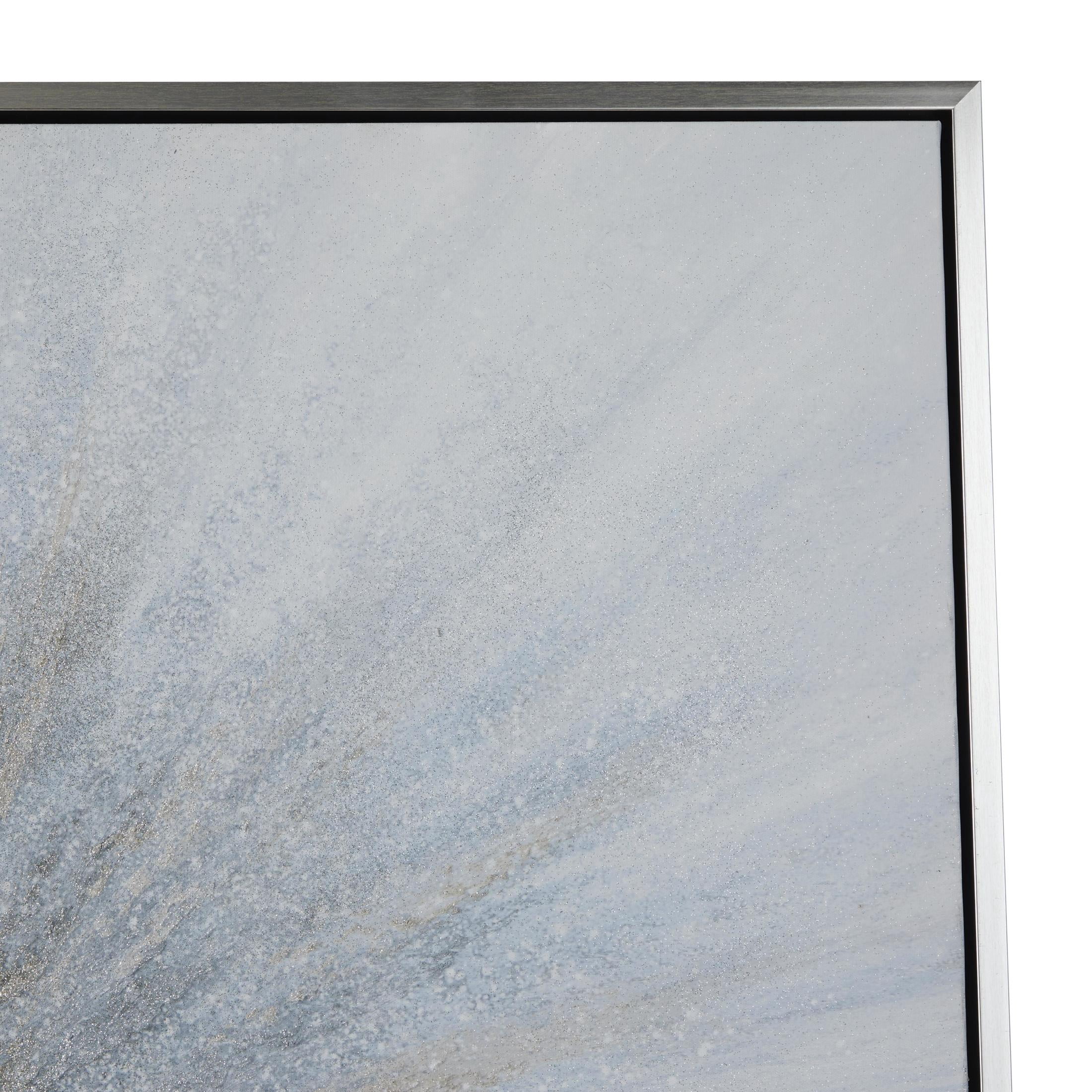 47" x 47" Radial Starburst Framed Wall Art with Silver Frame, by DecMode