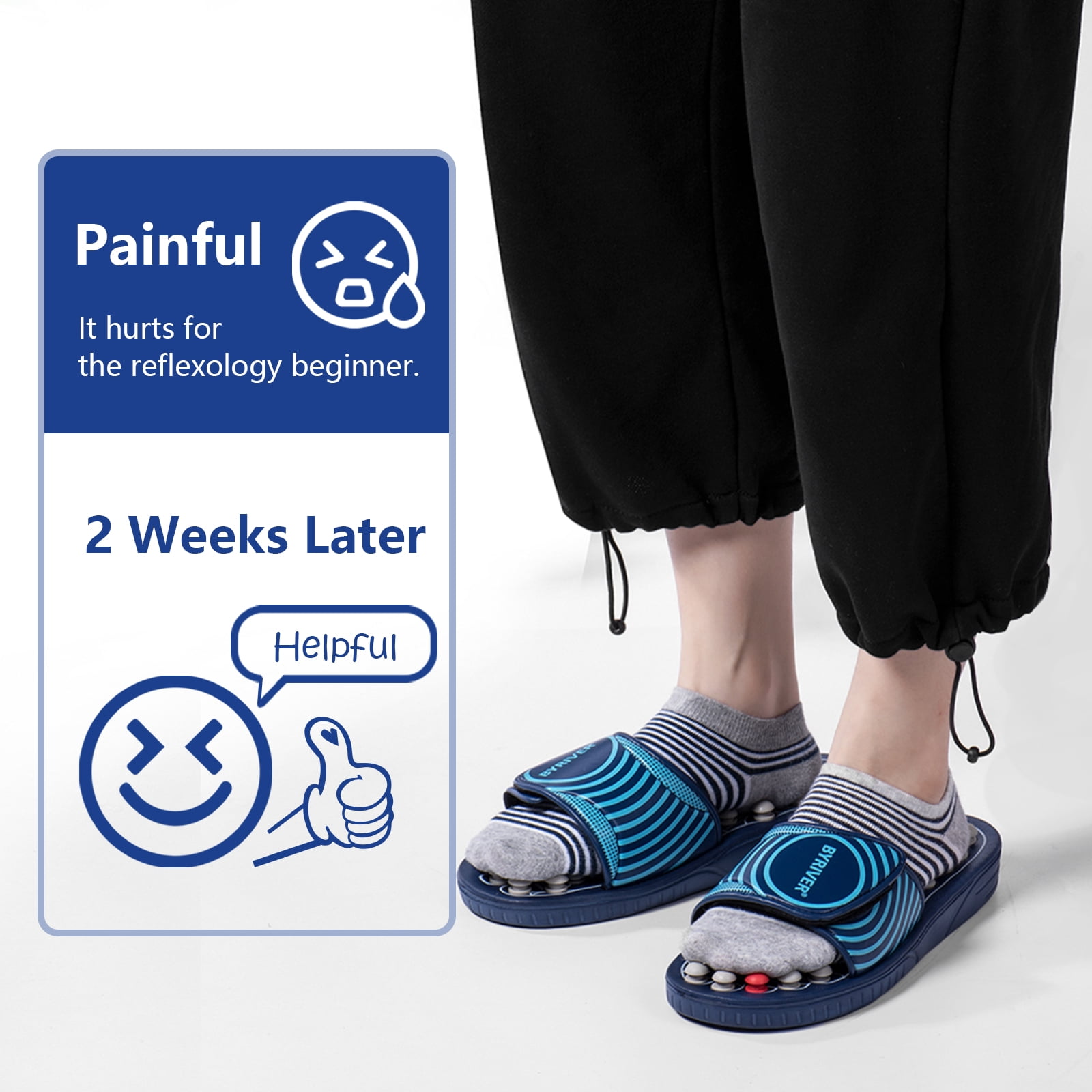 BYRIVER Acupressure Foot Massager for circulation, Massage Slippers Sandals Shoes for Men Women (05XS)