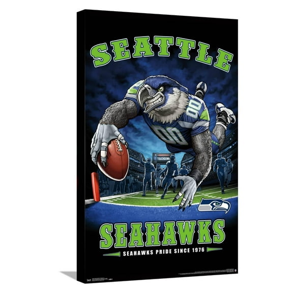 NFL Seattle Seahawks - End Zone 17 Canvas Wall Poster, 14.725" x 22.375"