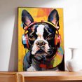 thumbnail image 3 of Boston Terrier Dog Poster Canvas Wall Art for Home/Bedroom/Living Decor - Dog Art Canvas Print Wall Art Painting Ready to Hang Dog Cat Lovers Gifts - Size 23x36 Inch, 3 of 5
