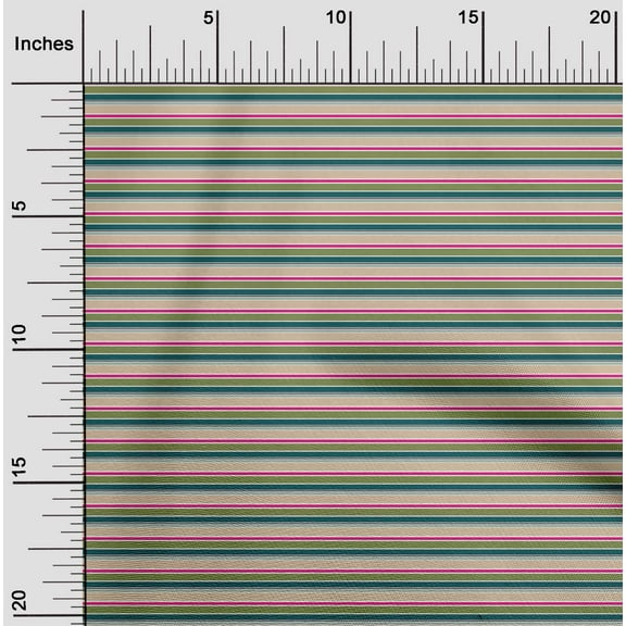 oneOone Organic Cotton Poplin Twill Fabric Multicolor Stripe Fabric Prints By Yard 42 Inch Wide