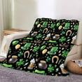 thumbnail image 5 of St Patricks Day Throw Blanket, Clovers And Shamrocks Design Super Soft Flannel Fleece Blanket, Green Gnome Leaf Saints Blanket Decorations For Bed Couch Living, St. Patrick's Day Blanket, 5 of 6