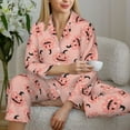 thumbnail image 6 of Disketp Smiling Pink Pumpkins Pajamas Set Long Sleeve Sleepwear Womens Button Down Nightwear Pj Sets-{designName}-Large, 6 of 7