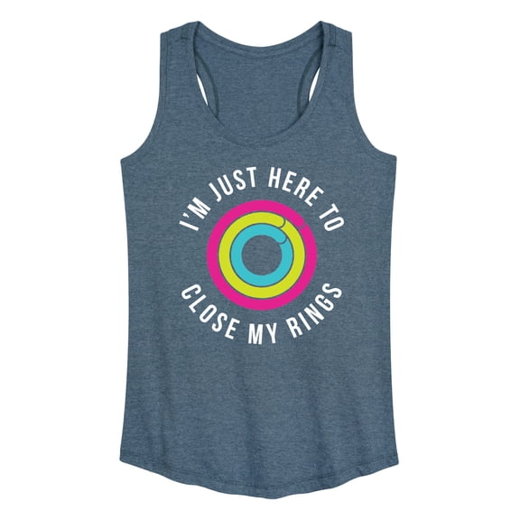 Instant Message - Just Here To Close My Rings - Women's Racerback Tank Top