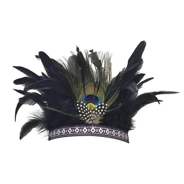 Tocado de plumas para mujer y nina decoracion de fiesta diadema bohemia sombrero indio Ninos Yuyangstore Tocado indio Bodega Aurrera en linea