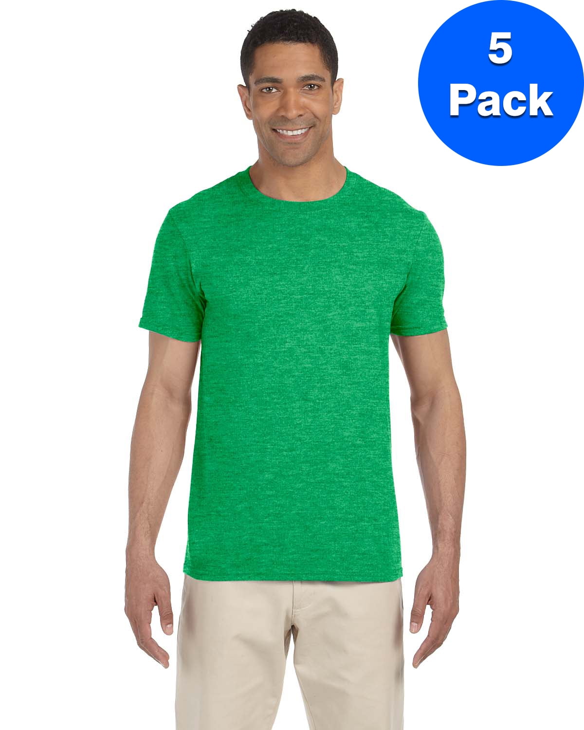 Mens 4.5 oz. SoftStyle T-Shirt 5 Pack - Walmart.com