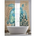 thumbnail image 5 of Summer Blue Sea Turtle Sheer Curtains 2 Panels Set Nautical Vintage Ocean Wave Compass Linen Sheer Window Curtains Light Filtering Rod Pocket Voile Drapes for Bedroom Living Room 52"X84", 5 of 8