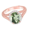 thumbnail image 2 of Mauli Jewels Rings for Women 1.45 Carat Diamond And Oval Shape Green Amethyst Ring 4 Prong 10KRG, 2 of 6