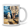 thumbnail image 3 of Lotusprinthandmade Christian Jesus and Lamb Animal White Ceramic Mug (11oz) (Made In US), 3 of 5
