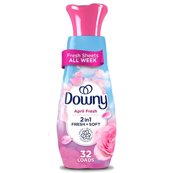 Downy Liquid Fabric Softener, April Fresh, 24 fl oz, 32 Loads, Liquid Laundry Softener, Fabric Conditioner & Fabric Enhancer