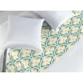 thumbnail image 2 of Ethnic Bed Runner, Ikat Inspired Pattern Geometric Flourishing Floral Scale Motif Art Print, Decorative Accent Bedding Scarf for Hotels Homes & Guest Rooms, Queen, Mustard Blue Turquoise, by Ambesonne, 2 of 3